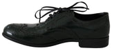 Dolce & Gabbana Green Leather Broque Oxford Wingtip Shoes